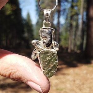 Genuine Czech Moldivite/Meteorite Pendant